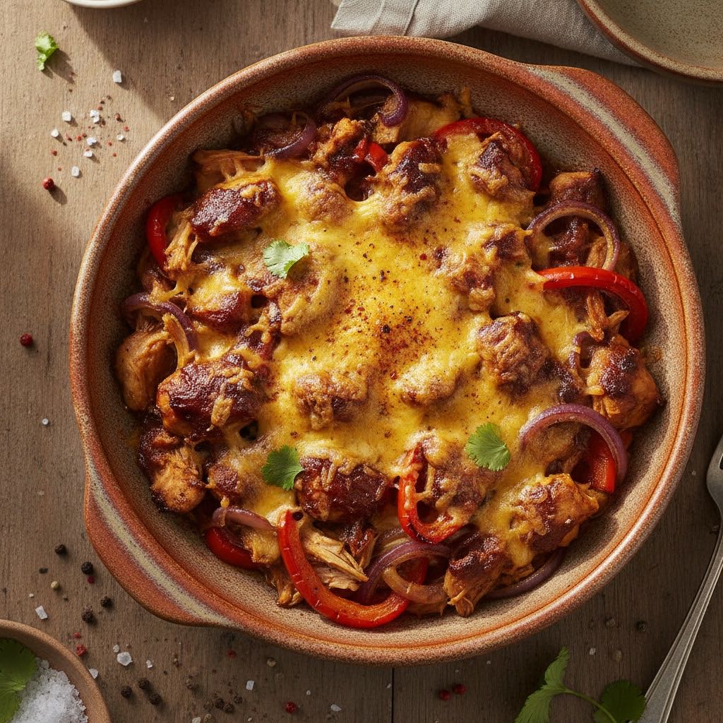 Rauchiger BBQ-Hähnchen-Auflauf